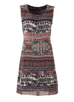 Rochie etnic-chic cu print afro - Img 2