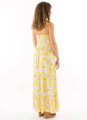 Rochie galbena cu print anemone - Img 2
