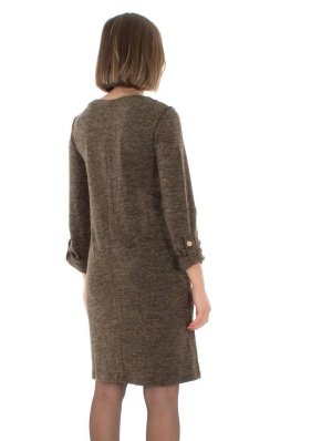 Rochie kaki tricot cu nasturi deco - Img 4