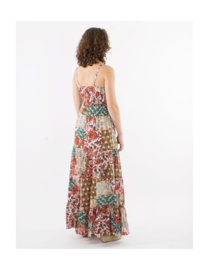 Rochie lunga bumbac cu imprimeu Boem - Img 3