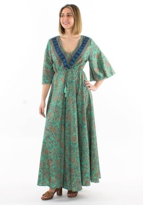 Rochie maxi menta print Sari - Img 3