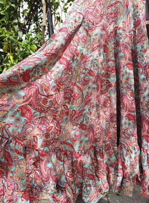 Rochie Maxi print floral menta - Img 4