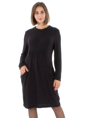 Rochie midi neagra din tricot - Img 2