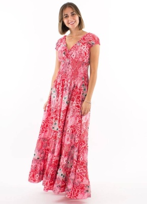 Rochie rose imprimeu boem - Img 3