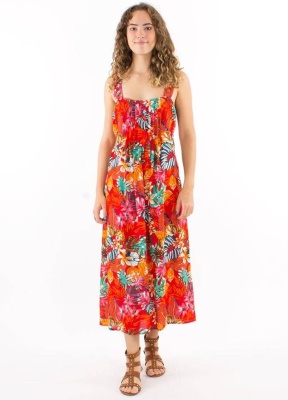 Rochie rosie jungle print - Img 2