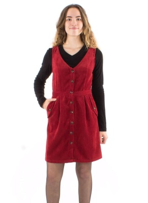 Rochie sarafan bordeaux velur - Img 4