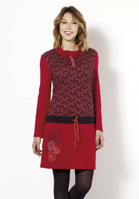 Rochie tricotata bumbac print Gabon - Img 2