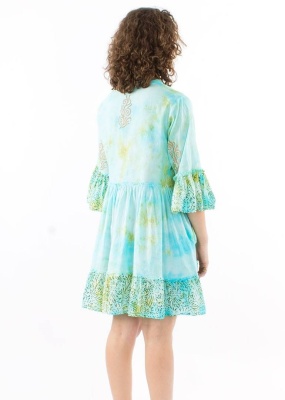 Rochie tunica olive maneci evazate - Img 3