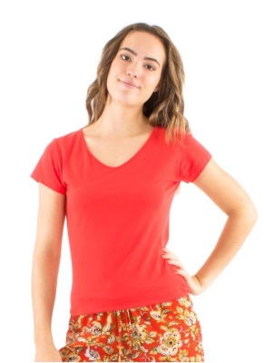 Tricou rosu bumbac - Img 1