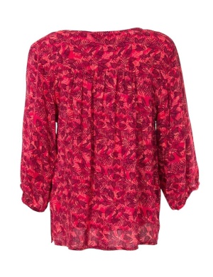 Bluza fuchsia cu print tropical - Img 2