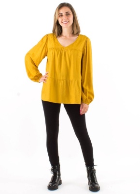 Bluza mustar cu croi amplu - Img 4