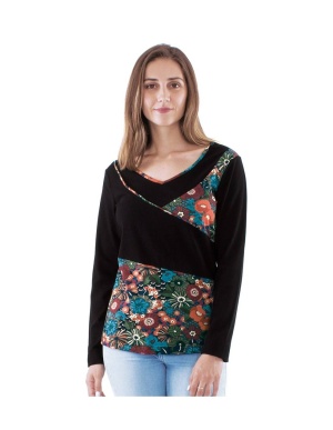 Bluza neagra bumbac Pop Print - Img 3