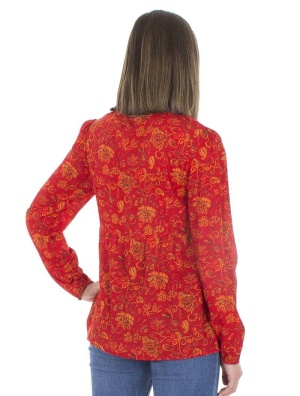 Bluza rosie cu decolteu patrat - Img 3