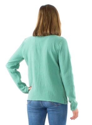 Bluza verde salvie bumbac dublu - Img 4