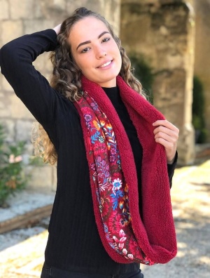Esarfa bordeaux cu blanita eco - Img 1