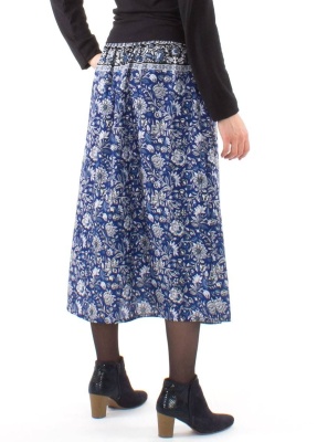 Fusta marine cu flori boho-chic - Img 3
