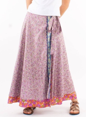Fusta Maxi Sari Wrap nuanta lavanda - Img 2