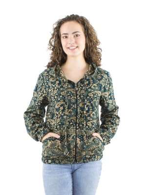 Geaca petrol Jacquart Print Cashmere - Img 1