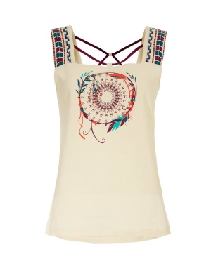 Indian trendy top bej dreamcatcher - Img 1