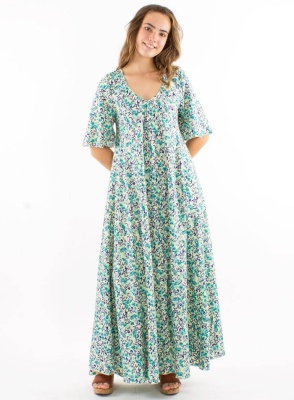 Rochie Blue Boema evazata cu imprimeu Dore - Img 3
