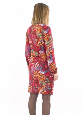 Rochie bordeaux print Peace & Love - Img 3