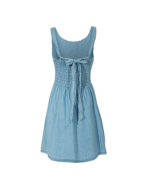 Rochie denim de bumbac cu broderii - Img 4