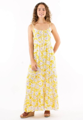 Rochie galbena cu print anemone - Img 1