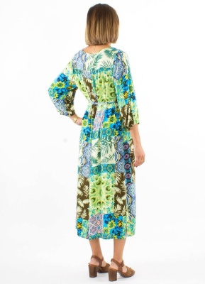 Rochie maneci 3/4 si print fantezie - Img 3