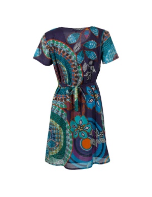 Rochie marine bumbac cu mânecuțe - Img 3