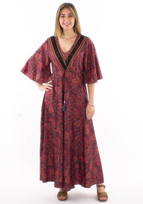 Rochie maxi cu imprimeu Sari - Img 2
