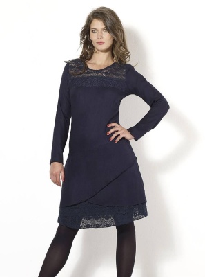 Rochie neagra chic dantelata - Img 2