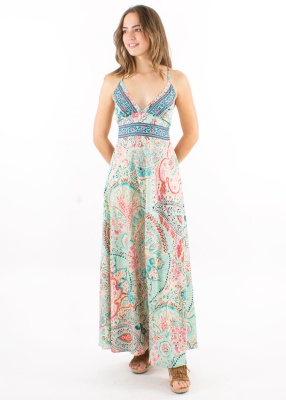Rochie Pastel Mentă Print Zaari - Img 2