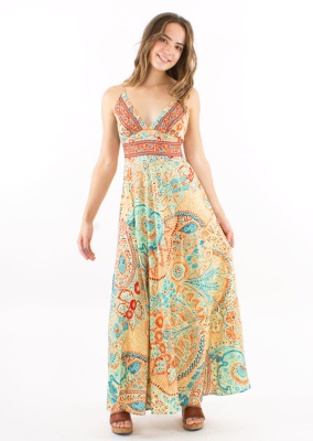 Rochie Pastel Orange Print Zaari - Img 1