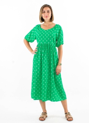 Rochie verde cu print Bali - Img 1