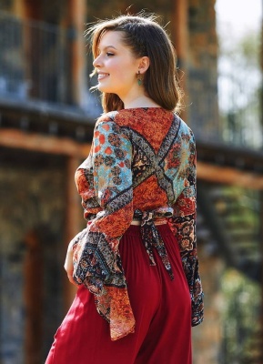 Bluza etnica cu maneci clopot - Img 3
