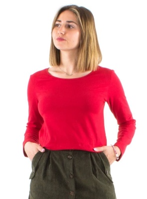 Bluza rosu ruginiu bumbac - Img 2