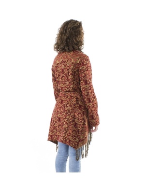 Cardigan bordeaux asimetric print Cashmere - Img 3