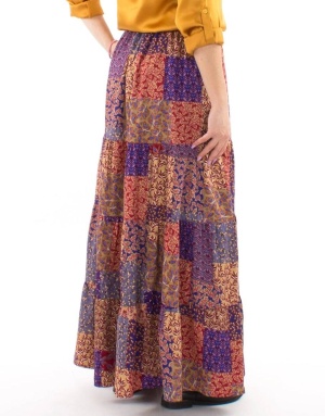 Fusta lunga cu motive patchwork - Img 3