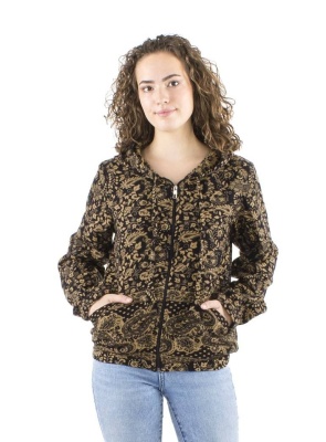 Geaca neagra Jacquart Print Cashmere - Img 1