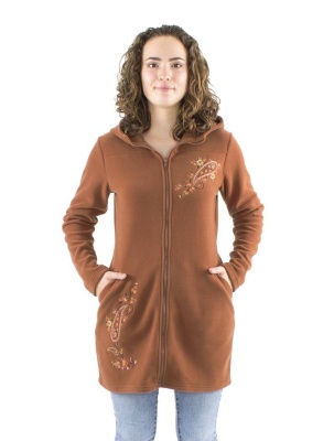 Jacheta Midi Choco cu broderii - Img 1