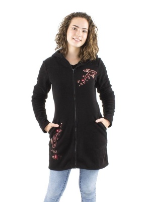 Jacheta Midi neagra cu broderii - Img 1
