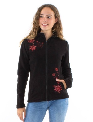 Jacheta neagra cu motive florale - Img 1