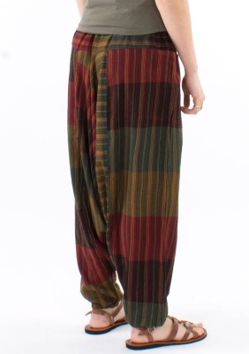 Pantaloni Baba Cool verzi dungi etnice - Img 2