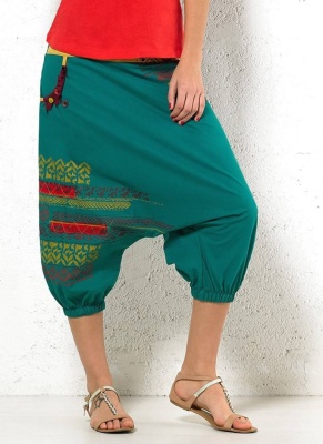 Pantaloni etnici 3/4 cu print aztec - Img 1