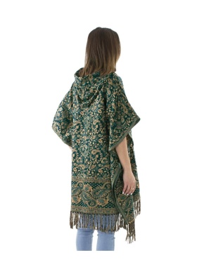 Poncho petrol Boho Etnic floral - Img 4