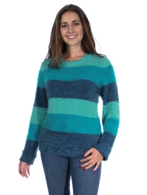 Pulover blue tricot in dungi - Img 1