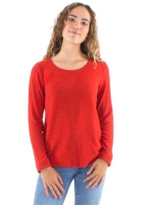 Pulover rosu cu model pestrit - Img 1