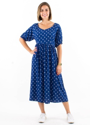 Rochie albastra cu print Bali - Img 1