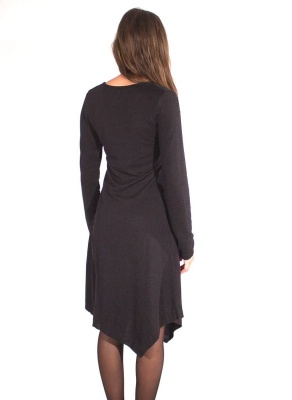 Rochie din tricot neagra asimetrica - Img 2