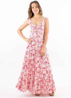 Rochie lunga rose print anemone - Img 1
